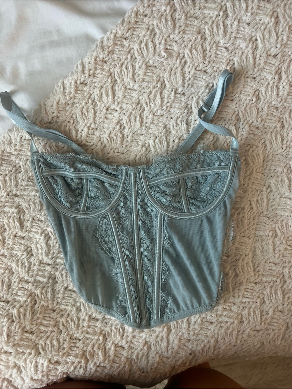 Blue Lace Corset Top